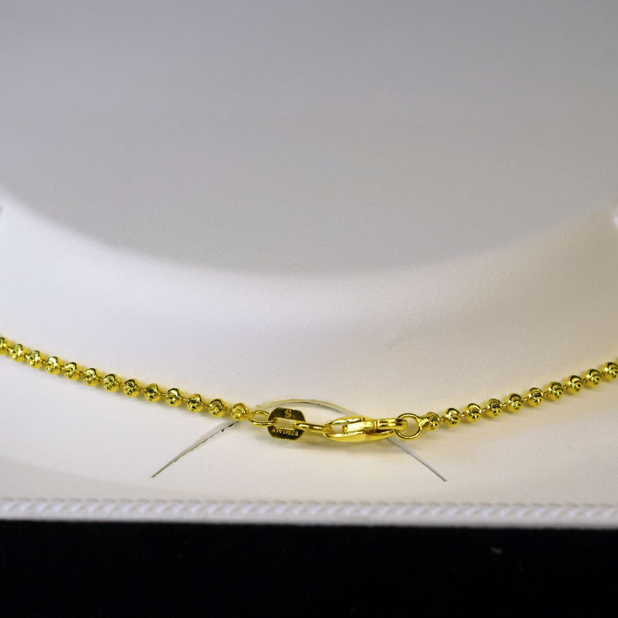 Yellow 925 Silver Unisex 2mm Moon Chain(16”to 24”)106386