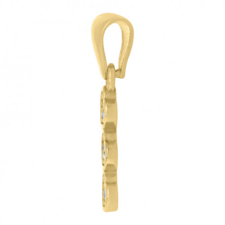 10kt Two-tone Gold Womens Cubic-Zirconia Triple Heart Charm Pendant