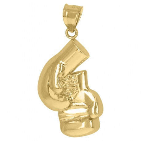 10kt Yellow Gold Mens Sports Boxing Gloves Charm Pendant