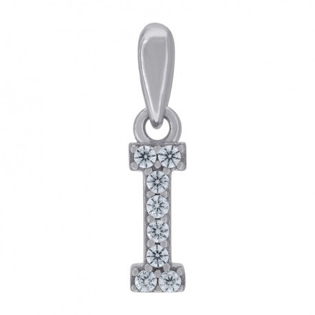 925 Solid Silver Unisex Micro Initial Charm Pendant (5A Round Cut CZ Stones) Alphabet Letters A-Z