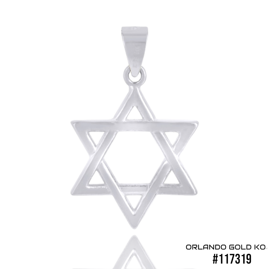 925 Solid Silver Unisex Cubic-Zirconia Star Of David Symbol Religious Charm Pendant #117319