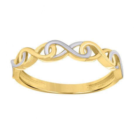 10kt Two-Tone Gold Womens Infinity Ring
