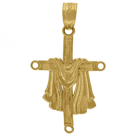 10kt Yellow Gold Unisex Wrapped Cross Religious Charm Pendant
