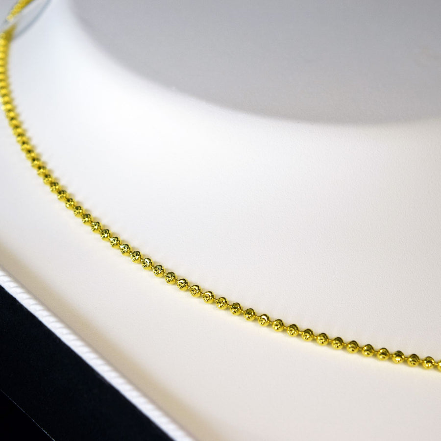 Yellow 925 Silver Unisex 2mm Moon Chain(16”to 24”)106386