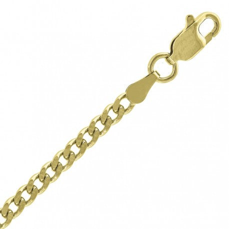 10kt Yellow Gold Unisex Solid Cuban Chain 3mm 18 To 24 Inches