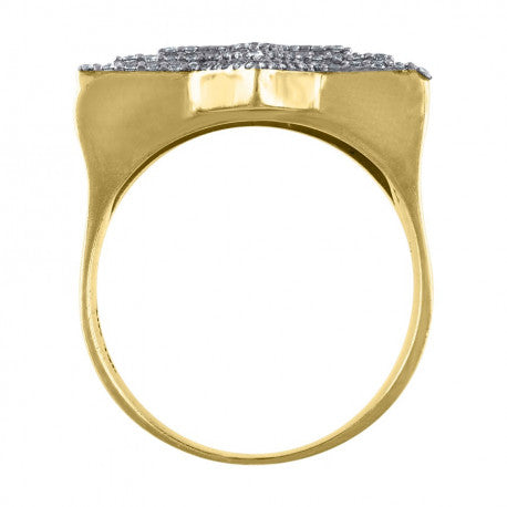 10kt Two-Tone Gold Mens Cubic Zirconia Star of David Ring