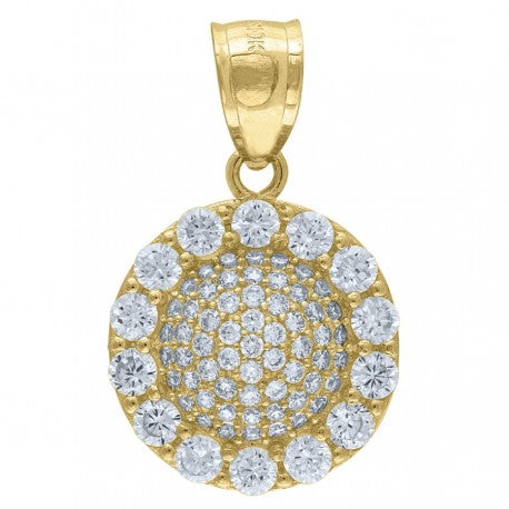 10kt Yellow Gold Unisex Cubic Zirconia Charm Pendant