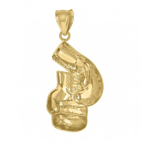 10kt Yellow Gold Mens Sports Boxing Gloves Charm Pendant