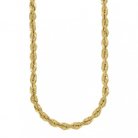 10kt Yellow Gold Solid Rope Chain 7mm 22 to 24 inches