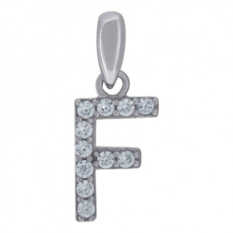 925 Solid Silver Unisex Micro Initial Charm Pendant (5A Round Cut CZ Stones) Alphabet Letters A-Z